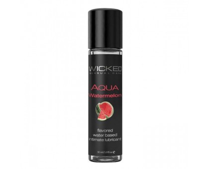 Лубрикант с ароматом арбуза Wicked Aqua Watermelon - 30 мл.