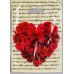 Подарочный пакет  Сердце из роз  - 30 х 40 см.