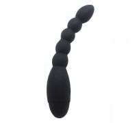 Черный анальный вибростимулятор-елочка Lovers Beads - 19 см.
