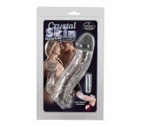 Насадка на пенис с клиторальным вибростимулятором Crystal Skin