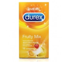 Презервативы с фруктовыми вкусами Durex Fruity Mix - 12 шт.