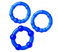 Набор из 3 синих силиконовых эрекционных колец разного размера