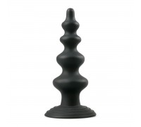 Чёрная фигурная анальная ёлочка Beaded Cone - 13,5 см.