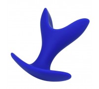 Синяя силиконовая расширяющая анальная пробка Bloom - 8,5 см.