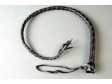 Черная кожаная однохвостая плеть - 60 см.