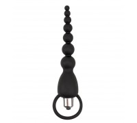 Чёрная анальная цепочка с вибрацией Sex Expert - 15,5 см.