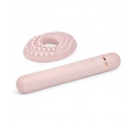 Пудровый мини-вибратор Le Wand Baton с текстурированной насадкой - 11,9 см.