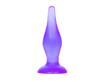Фиолетовая анальная пробка с утонченным кончиком - 13,8 см.