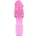 Стимулирующая розовая насадка с шишечками и шипами - 13,5 см.
