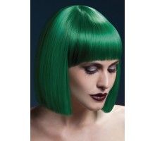 Зеленый парик со стрижкой прямой боб