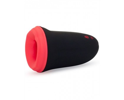 Черно-красный вибромастурбатор с нагревом Elmer