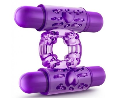 Фиолетовое эрекционное виброкольцо Double Play