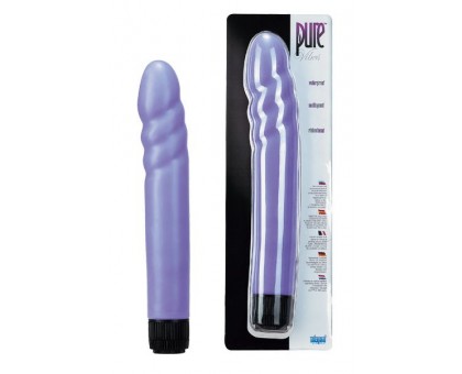 Фиолетовый водонепроницаемый вибромассажер Pure Vibes - 21,8 см.