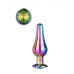 Радужная анальная пробка с кристаллом Coloured Pleasure Plug S - 9 см.