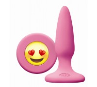 Розовая силиконовая пробка Emoji Face ILY - 8,6 см.