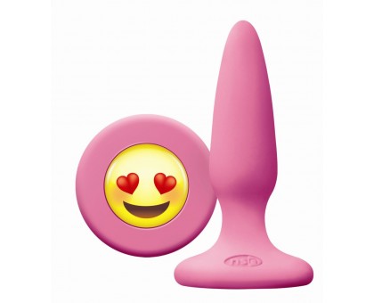 Розовая силиконовая пробка Emoji Face ILY - 8,6 см.