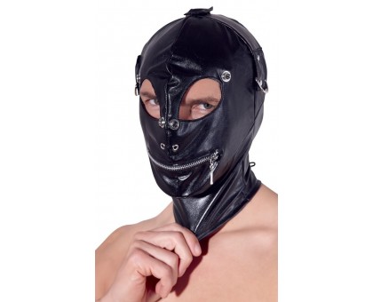 Маска на голову с отверстиями для глаз и рта Imitation Leather Mask