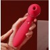 Красный мембранный вибростимулятор клитора Polly Plus - 16,8 см.