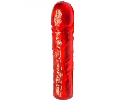 Красный гелевый фаллоимитатор - 16,5 см.