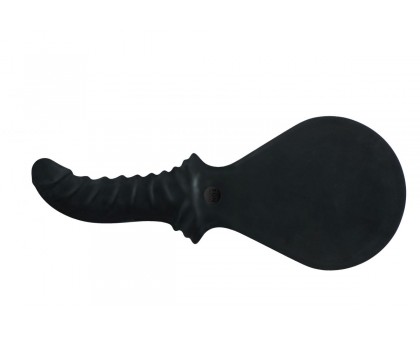 Чёрный силиконовый пэддл BÜCK DICH с рукоятью-фаллосом для стимуляции точки G или простаты