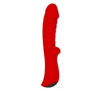 Красный вибромассажер 5  Silicone Wild Passion - 19,1 см.